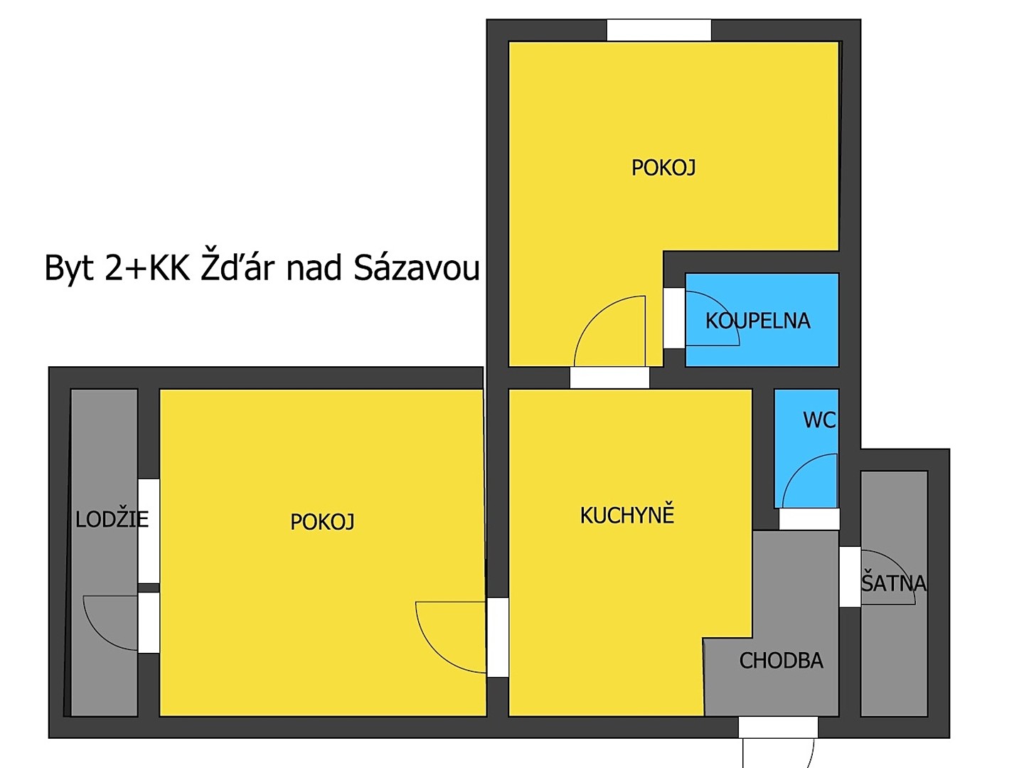 Prodej bytu 2+kk 38 m², Žďár nad Sázavou, okres Žďár nad Sázavou