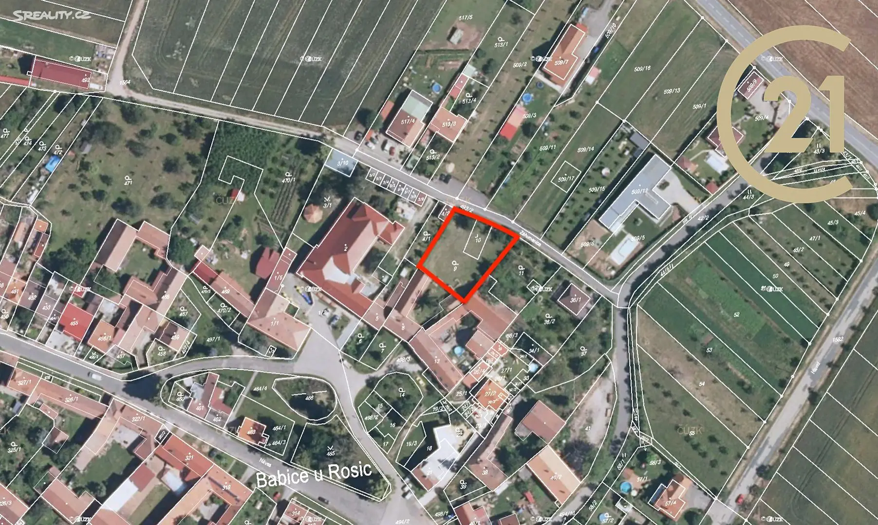 Prodej  stavebního pozemku 900 m², Záhumenice, Babice u Rosic