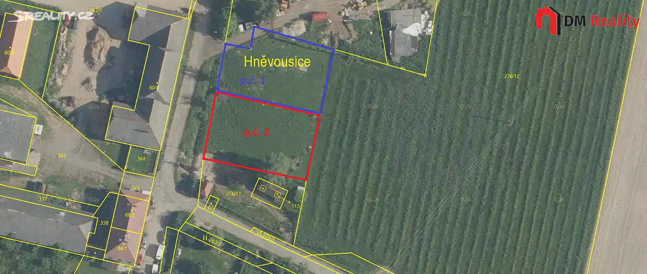 Prodej  stavebního pozemku 1 040 m², Orlická, Mnichovo Hradiště - Hněvousice