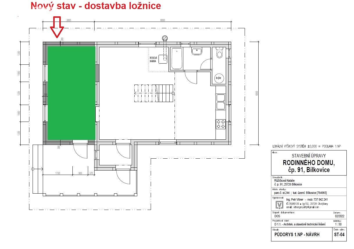 Prodej  rodinného domu 88 m², pozemek 1 472 m², Bílkovice, okres Benešov