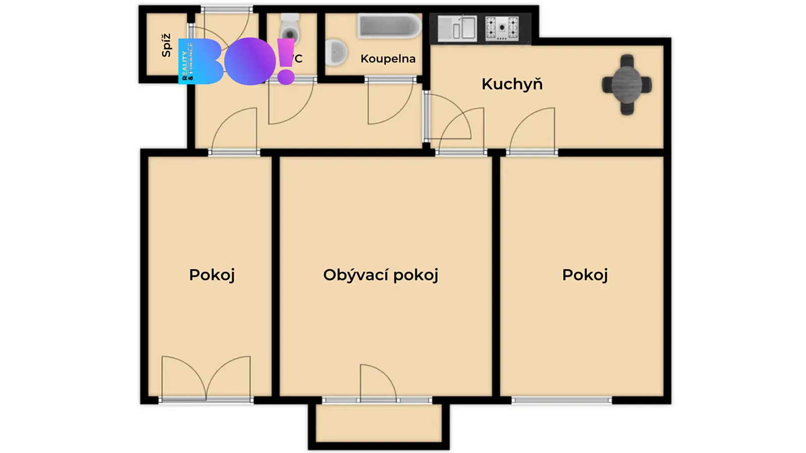 Prodej bytu 3+1 80 m², Nemocniční, Praha 9 - Vysočany