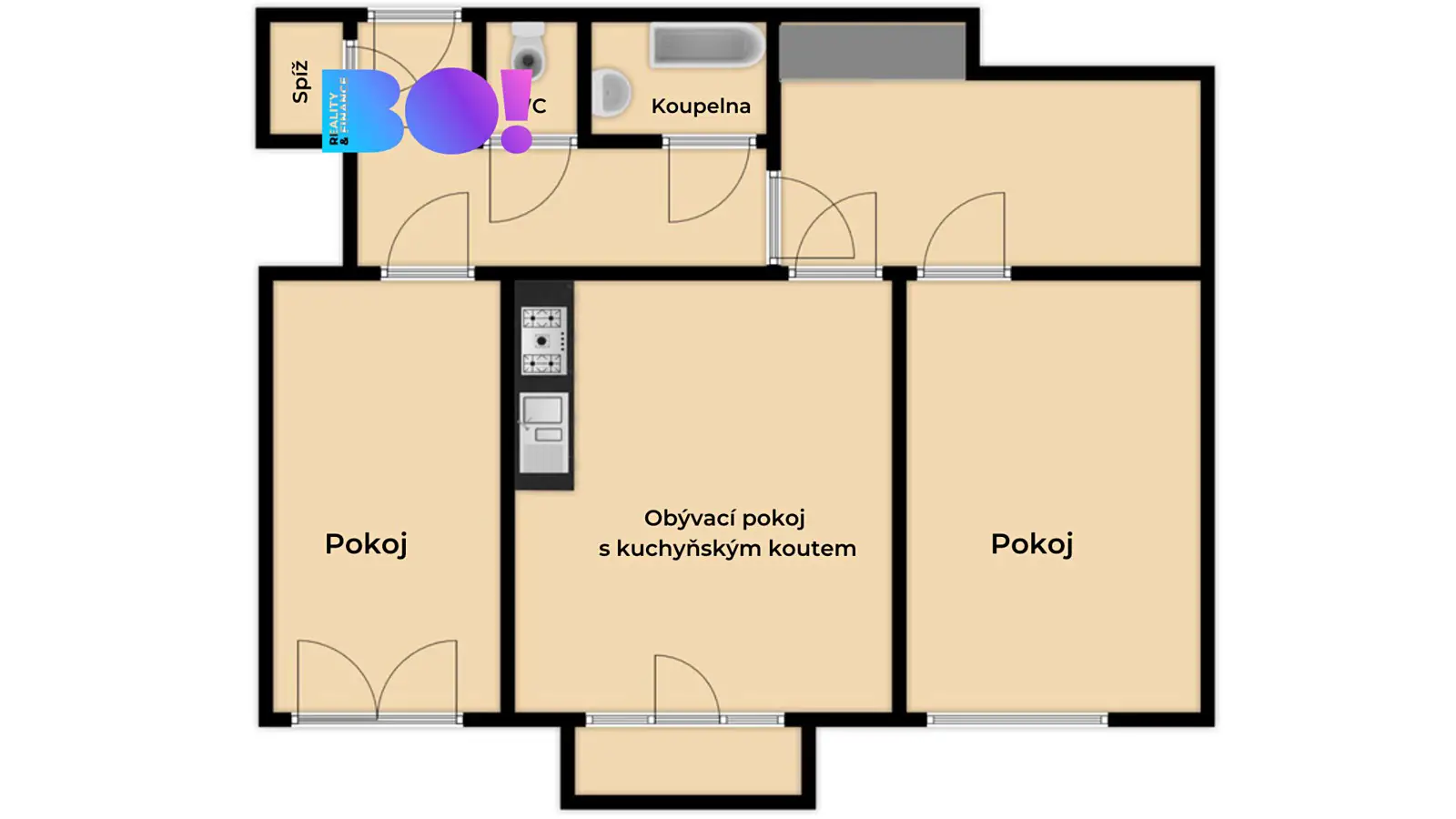 Prodej bytu 3+1 80 m², Nemocniční, Praha 9 - Vysočany