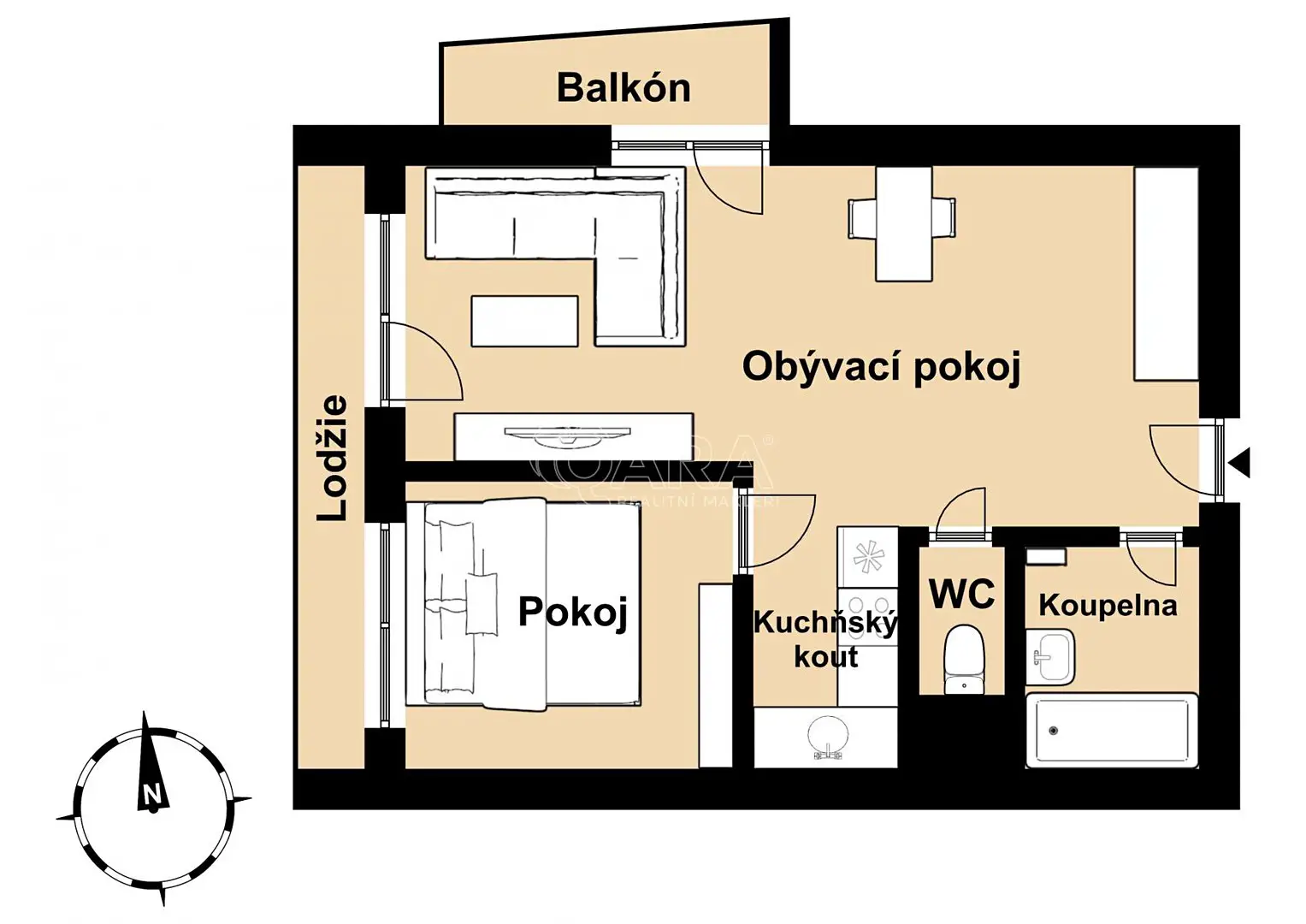 Prodej bytu 2+kk 42 m², Hnězdenská, Praha 8 - Troja