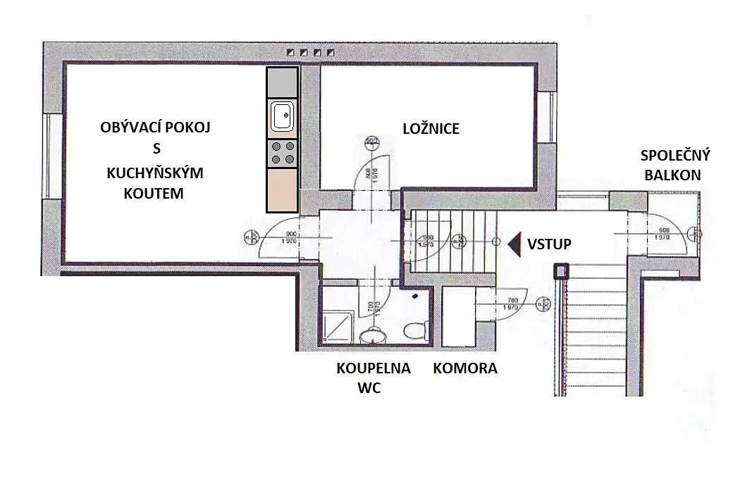 Pronájem bytu 2+kk 42 m², Husova, Ostrava - Moravská Ostrava