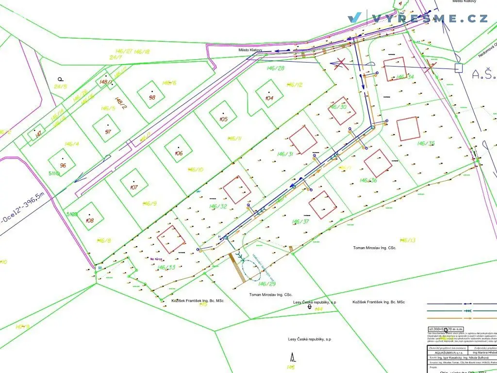 Prodej  stavebního pozemku 859 m², Klatovy - Otín, okres Klatovy