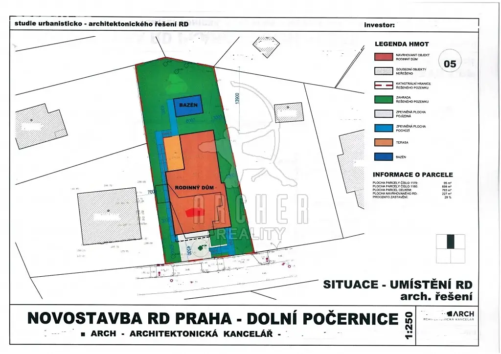 Prodej  stavebního pozemku 793 m², Praha 9 - Dolní Počernice