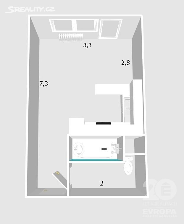 Pronájem bytu 1+kk 29 m², U Parku, Ostrava - Moravská Ostrava