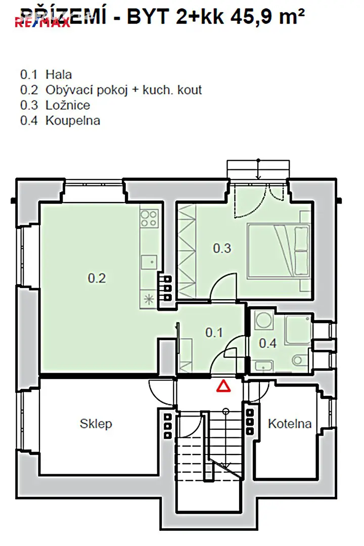 Pronájem bytu 2+kk 46 m², Hlavní, Husinec - Řež