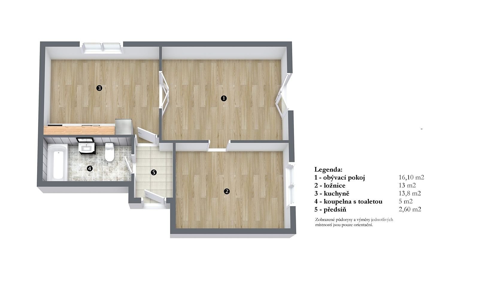 Prodej bytu 2+1 51 m², Wolkerova, Pardubice - Zelené Předměstí