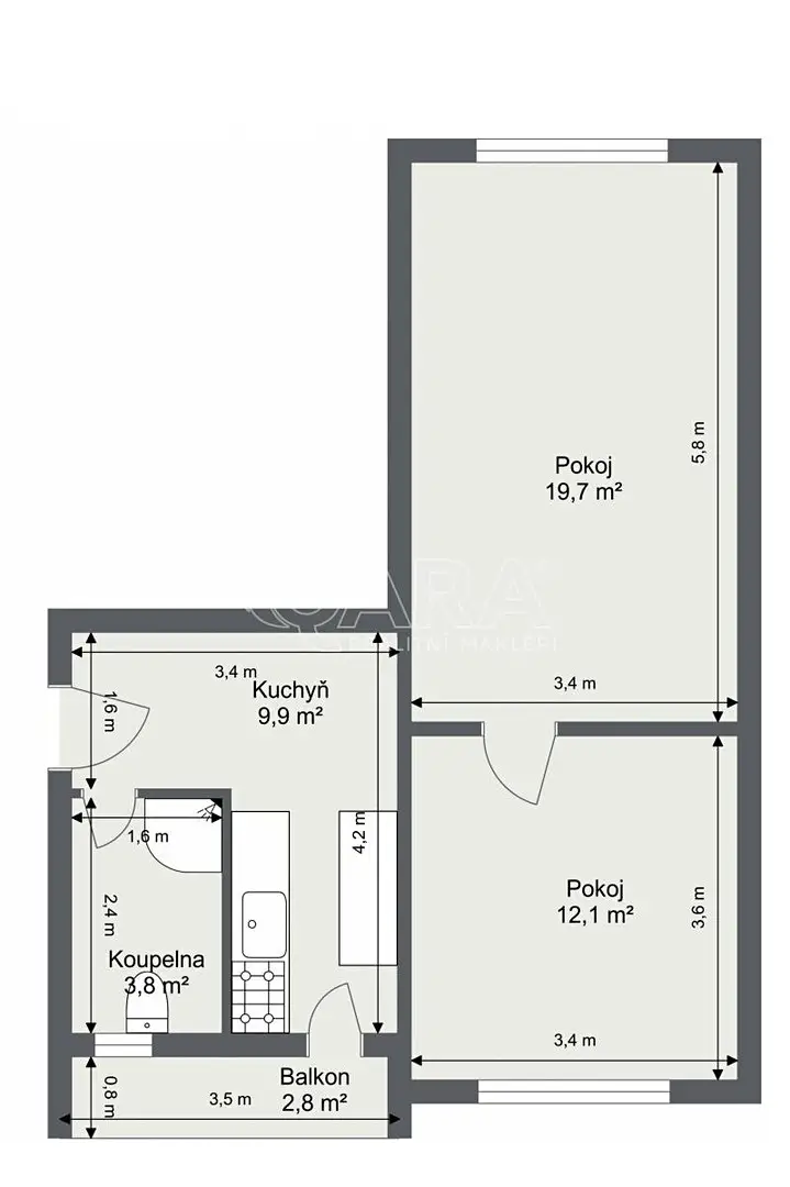 Prodej bytu 2+1 46 m², Bezděkovská, Strakonice - Strakonice II