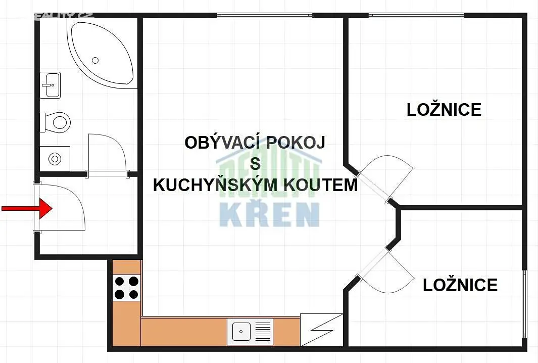 Prodej bytu 3+kk 59 m², Svatý Jan, Únětice