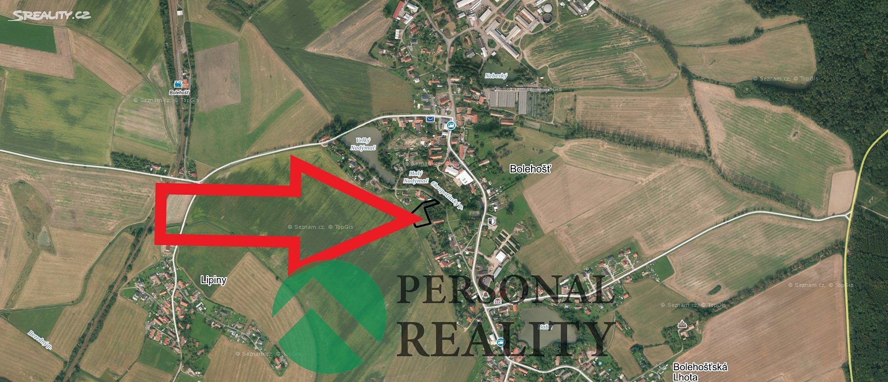 Prodej  stavebního pozemku 2 546 m², Bolehošť, okres Rychnov nad Kněžnou