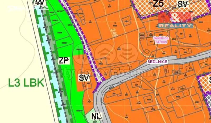 Prodej  stavebního pozemku 3 036 m², Sedlnice, okres Nový Jičín