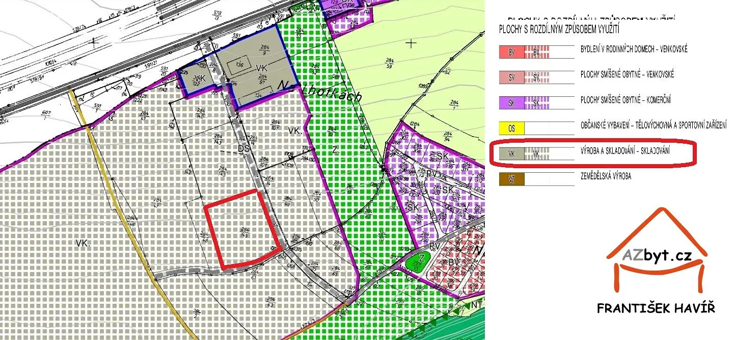 Prodej  komerčního pozemku 9 892 m², Bavoryně - Průmyslová zóna, okres Beroun