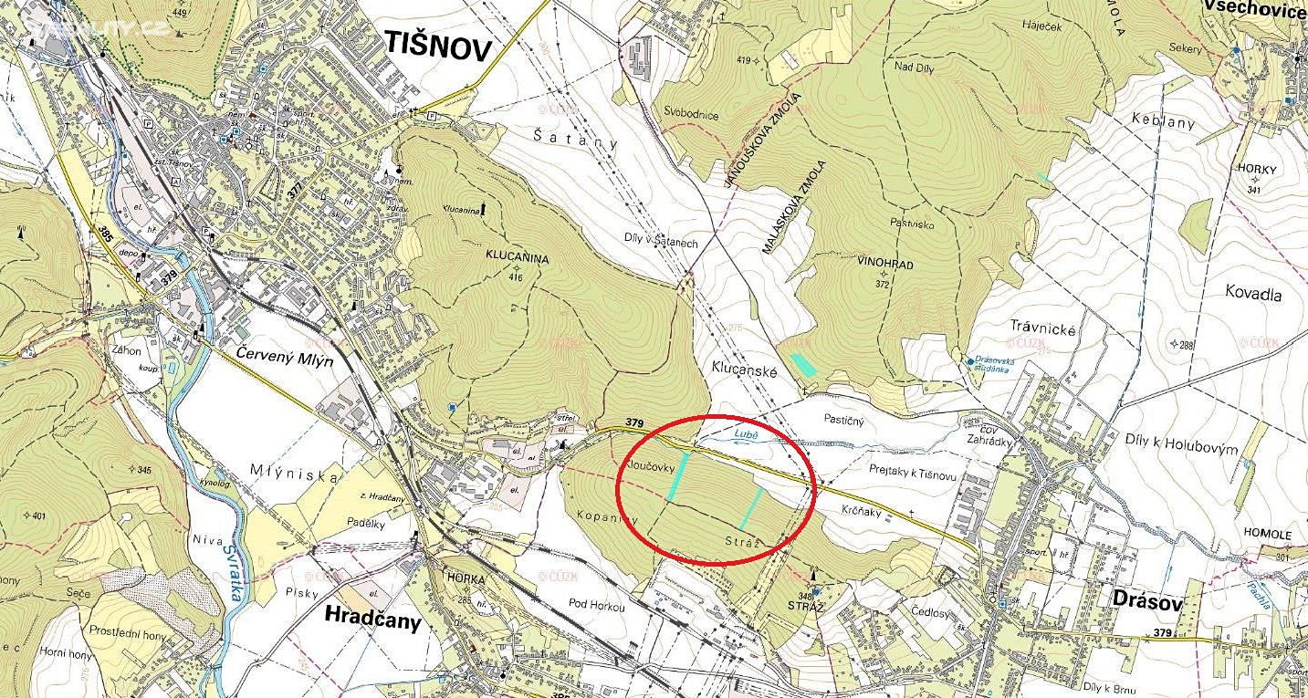 Prodej  lesa 4 899 m², Drásov, okres Brno-venkov