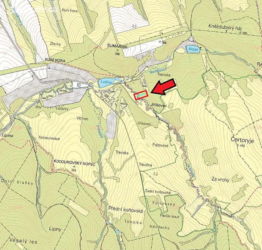 Prodej  lesa 1 086 m², Kněždub, okres Hodonín