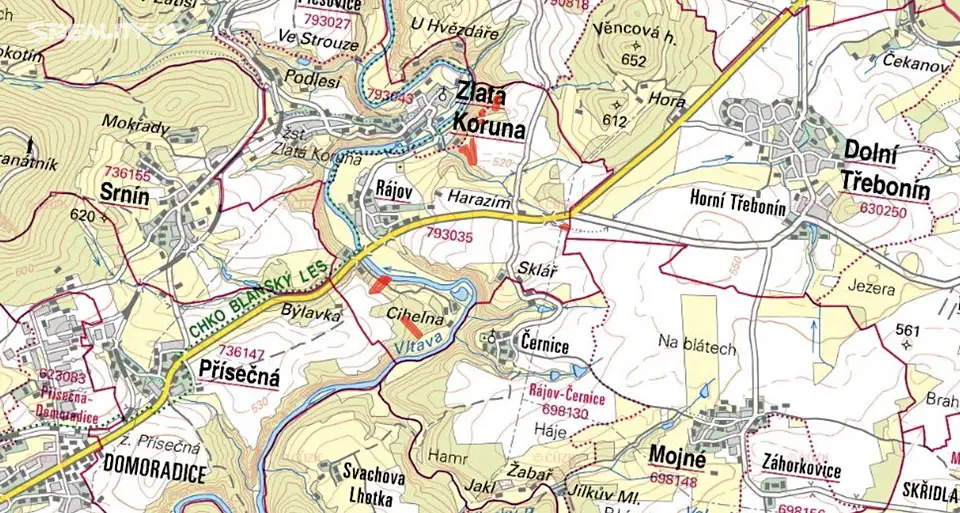 Prodej  lesa 19 889 m², Zlatá Koruna, okres Český Krumlov