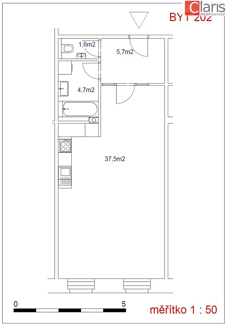 Pronájem bytu 1+kk 49 m², Hoblíkova, Nový Jičín