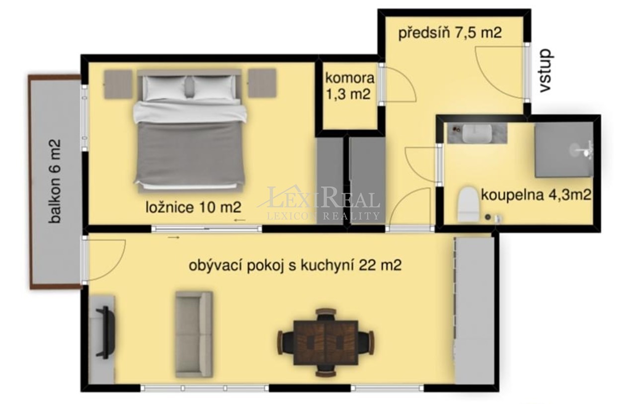 Pronájem bytu 2+kk 45 m², Libocká, Praha 6 - Liboc
