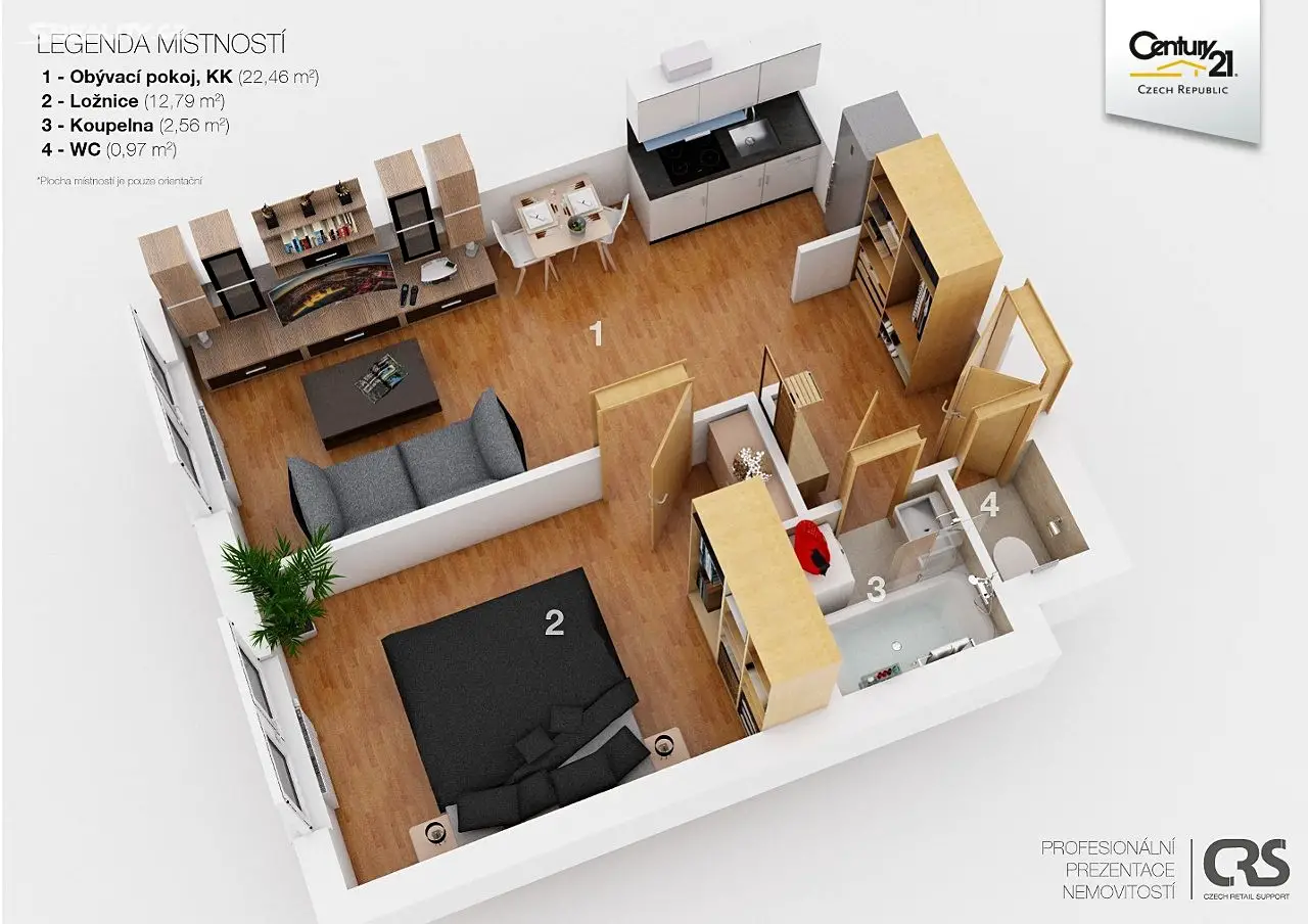 Pronájem bytu 2+kk 39 m², Holandská, Kladno - Kročehlavy