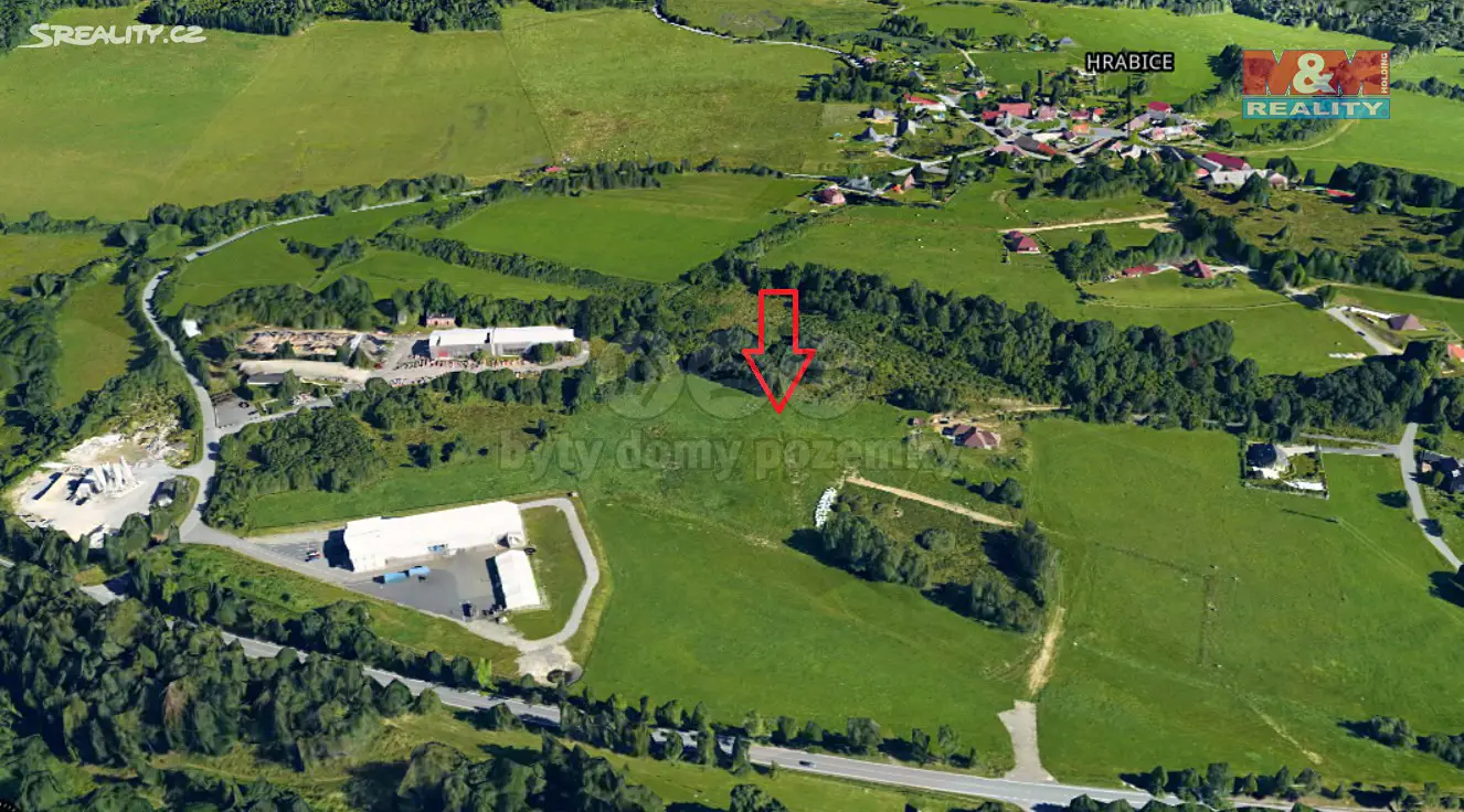 Prodej  stavebního pozemku 3 123 m², Vimperk - Hrabice, okres Prachatice