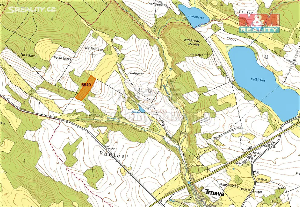 Prodej  lesa 3 304 m², Trnava, okres Třebíč