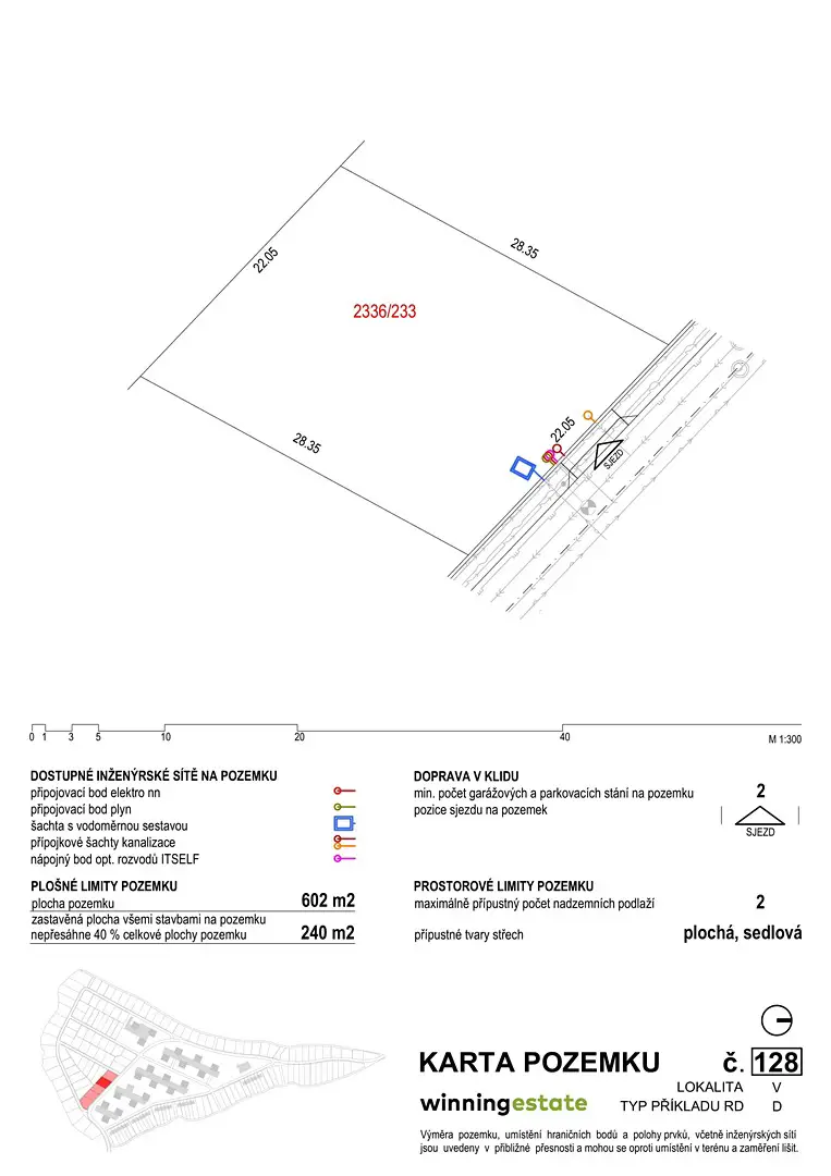 Prodej  stavebního pozemku 602 m², Oslavany, okres Brno-venkov