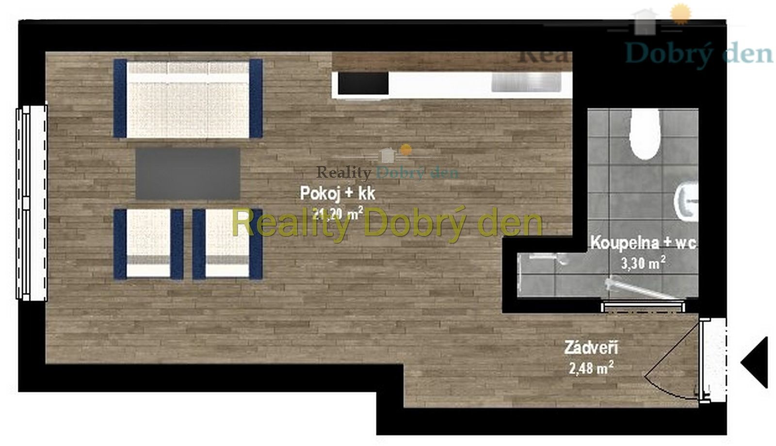 Pronájem bytu 1+kk 28 m², Popská, Opava - Město