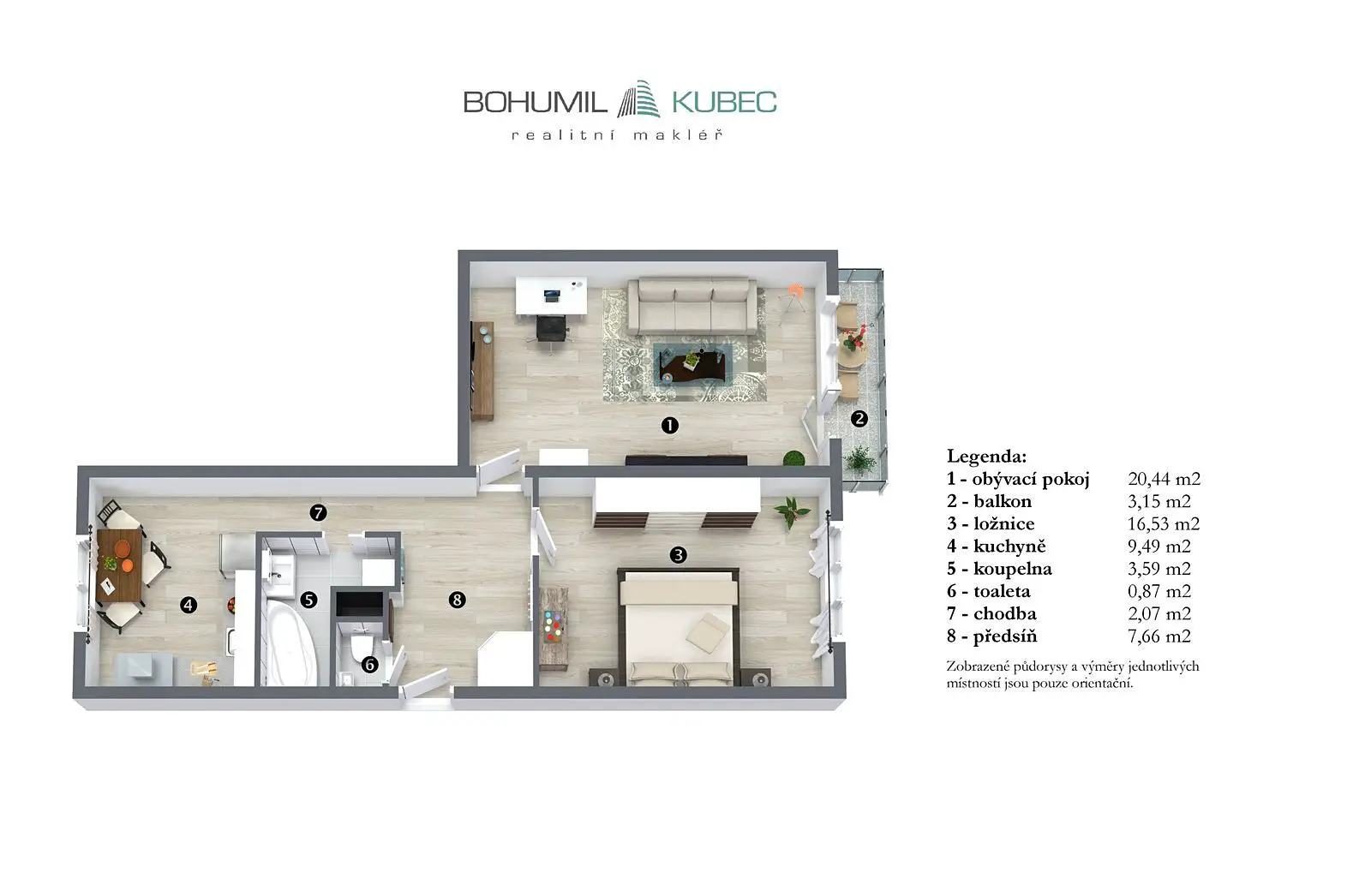 Pronájem bytu 2+1 61 m², Buzulucká, Tábor
