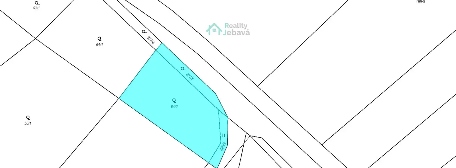 Prodej  stavebního pozemku 1 623 m², Řestoky, okres Chrudim