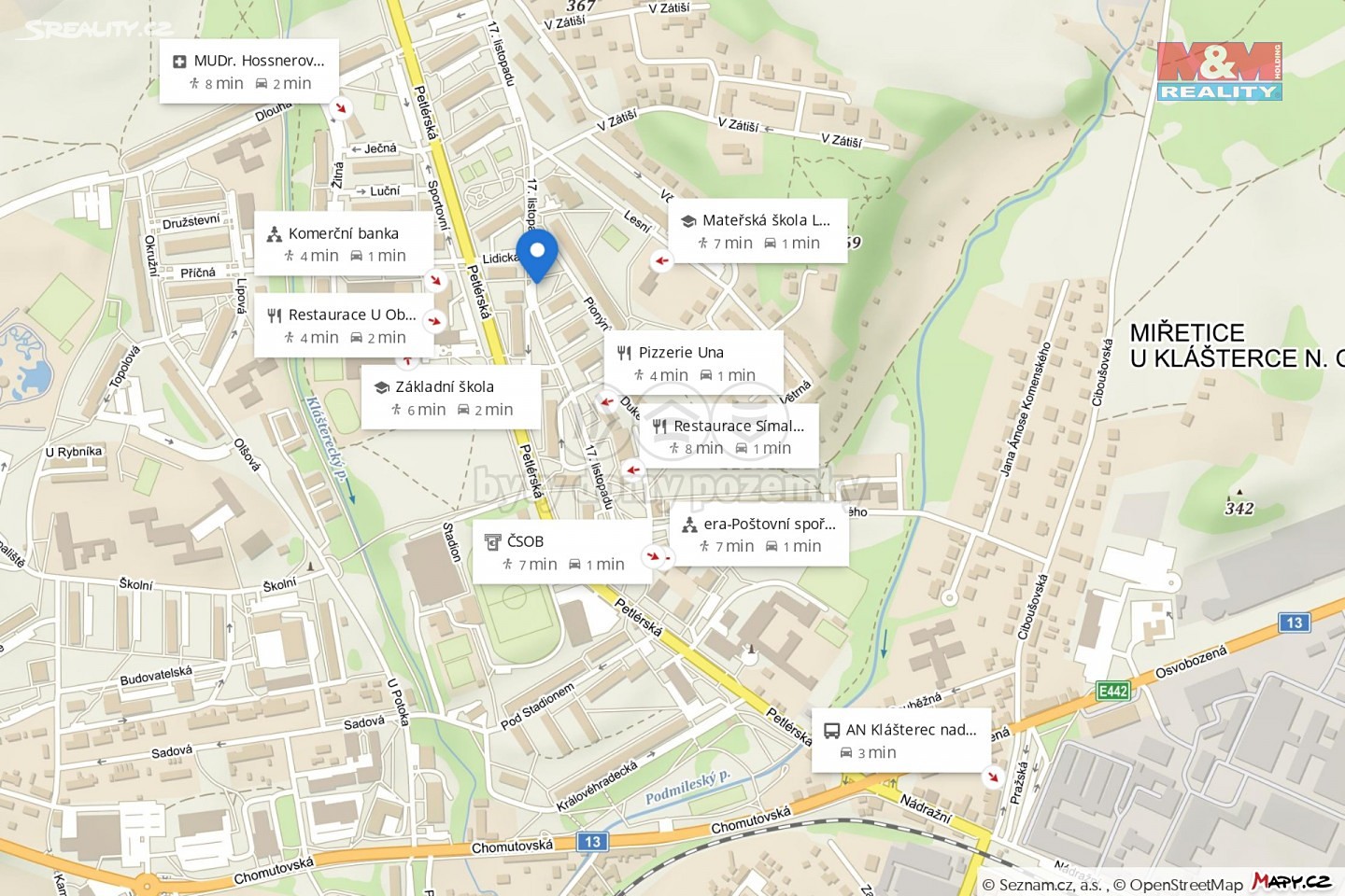 Pronájem bytu 2+1 60 m², 17. listopadu, Klášterec nad Ohří - Miřetice u Klášterce nad Ohří