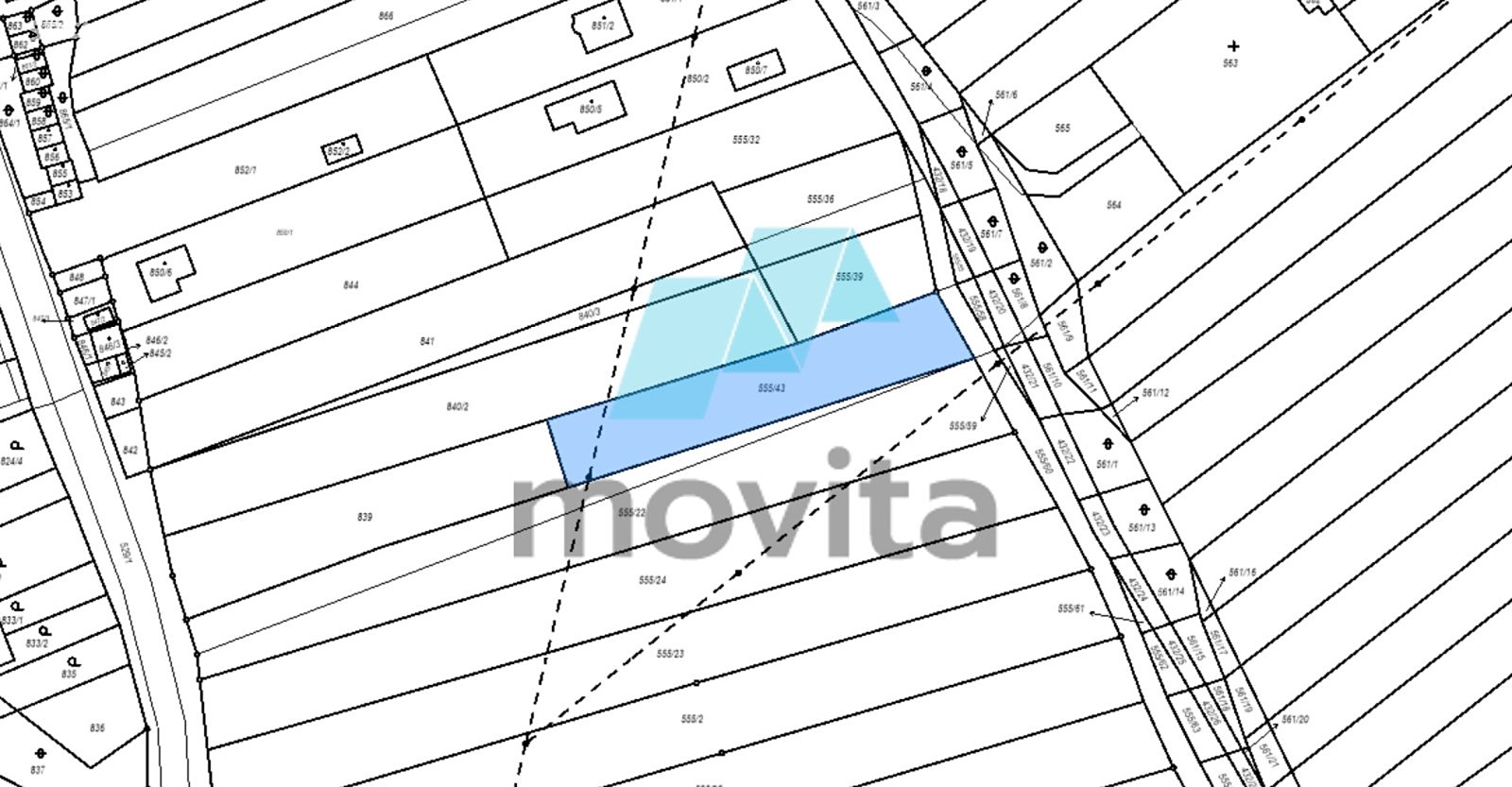 Prodej  stavebního pozemku 2 821 m², Radostice, okres Brno-venkov