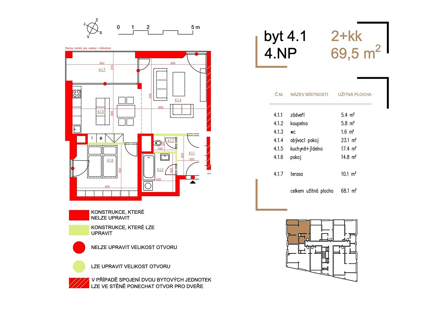 Prodej bytu 2+kk 68 m², Seifertova, Přerov - Přerov I-Město