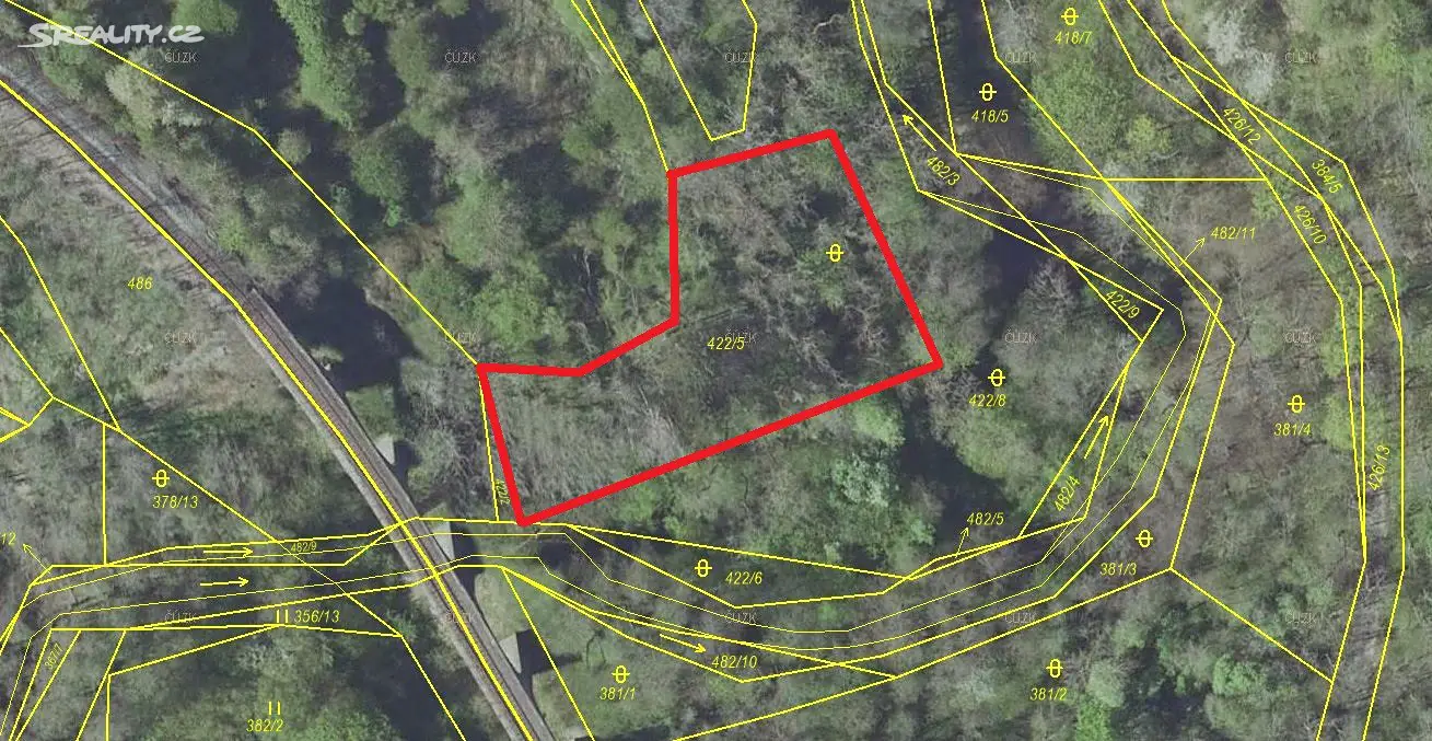 Prodej  lesa 1 366 m², Červené Pečky - Bohouňovice I, okres Kolín