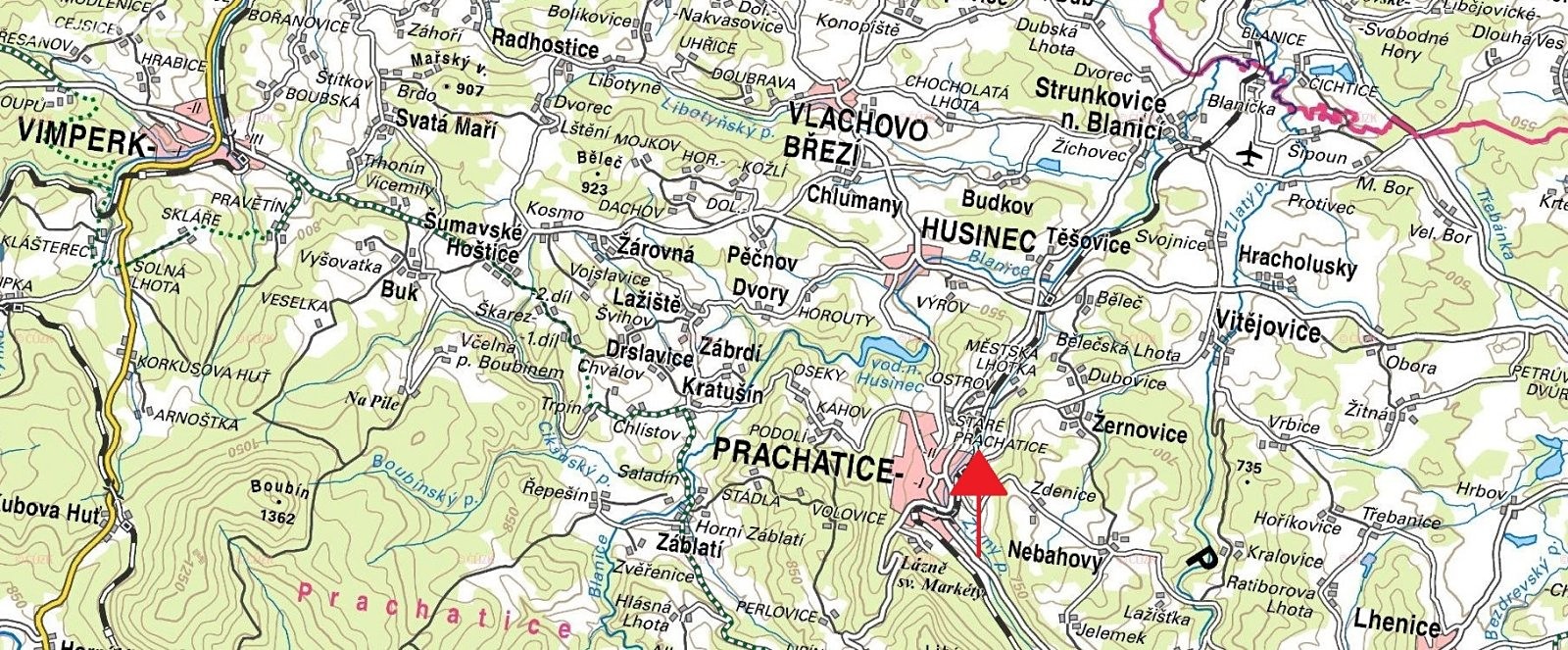 Prodej  pozemku 3 234 m², Prachatice - Prachatice I, okres Prachatice