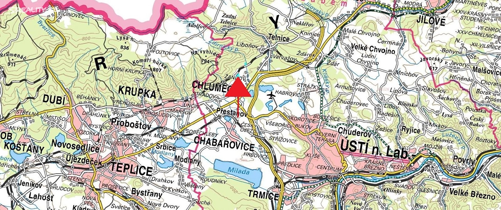 Prodej  pozemku 12 655 m², Chlumec - Žandov, okres Ústí nad Labem