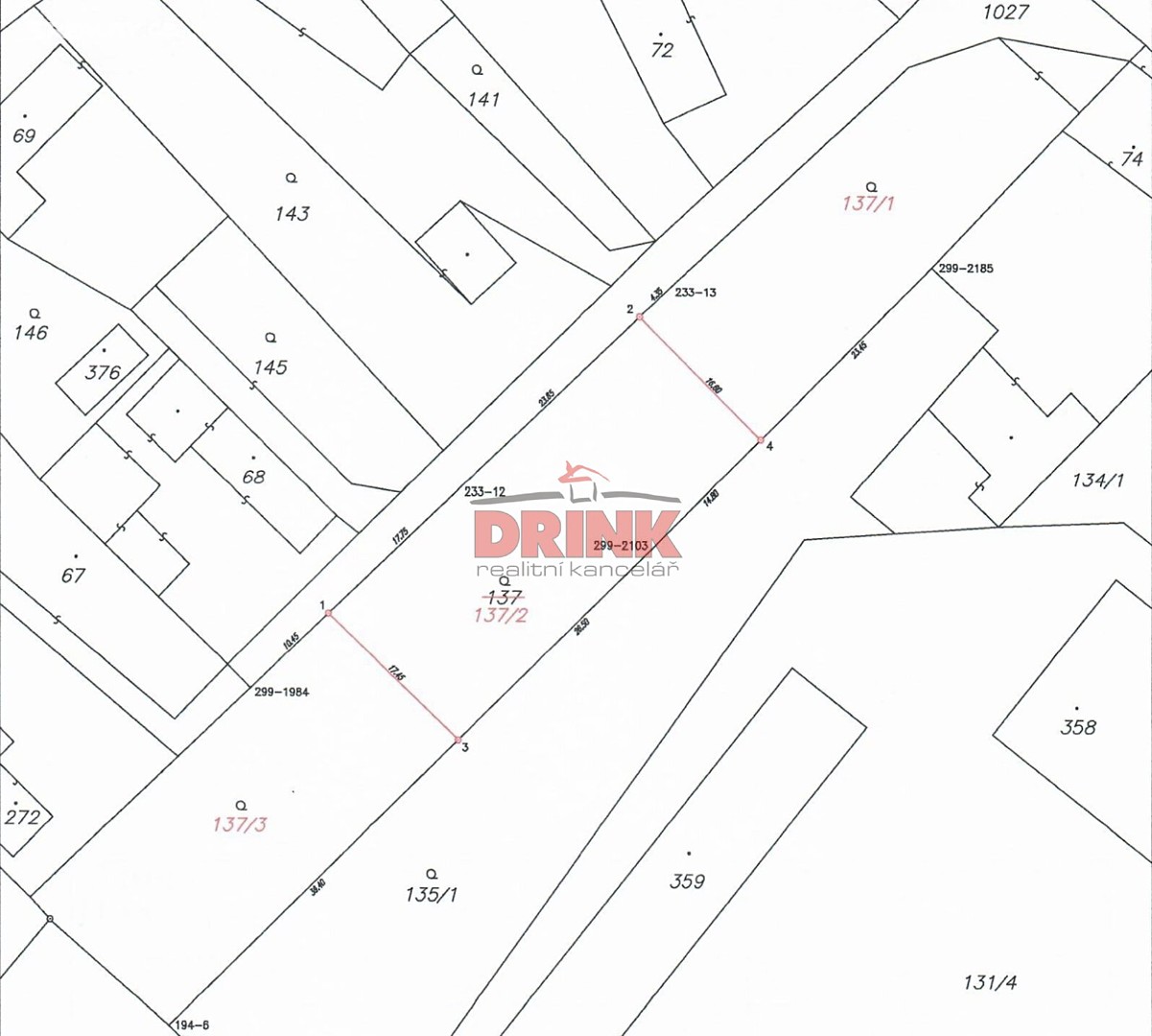 Prodej  stavebního pozemku 2 176 m², Dětenice, okres Jičín