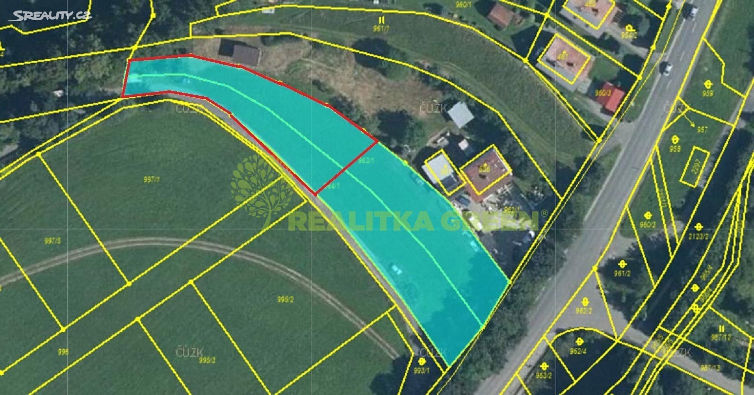 Prodej  stavebního pozemku 1 138 m², Lhota u Vsetína, okres Vsetín