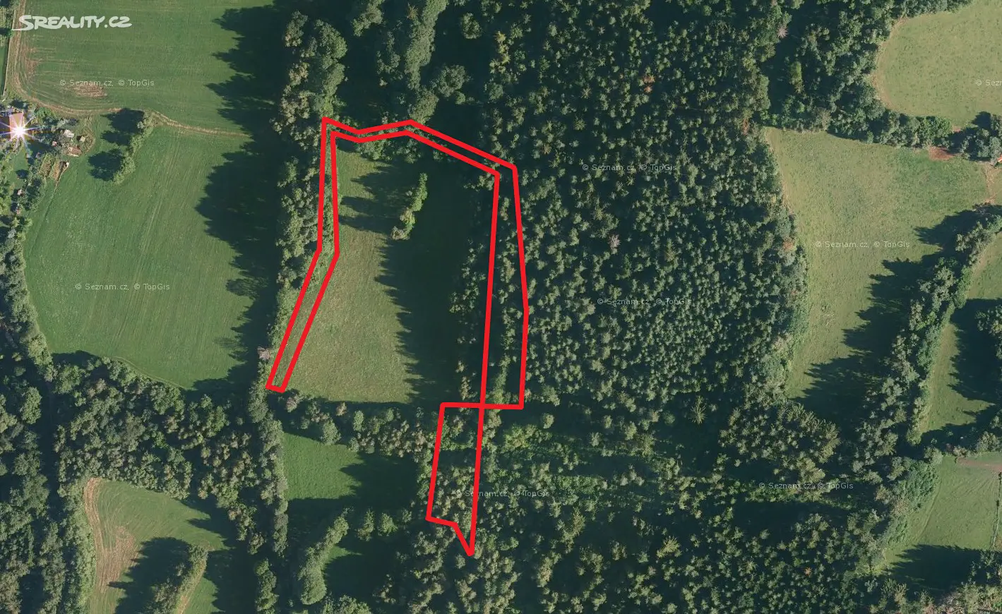 Prodej  lesa 3 388 m², Zálezly - Setěchovice, okres Prachatice