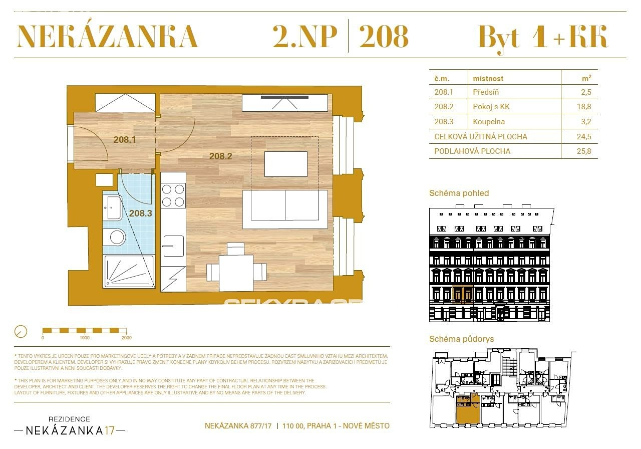 Prodej bytu 1+kk 24 m² (Podkrovní), Nekázanka, Praha 1 - Nové Město