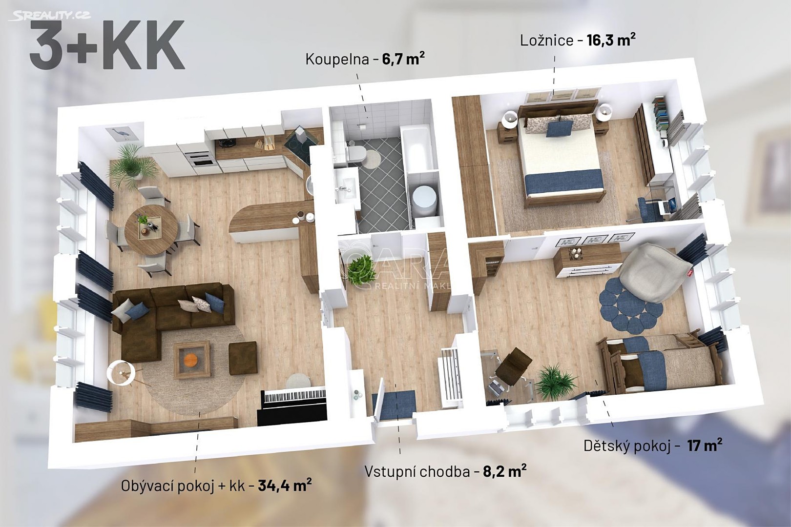 Prodej bytu 3+kk 85 m², Rakouská, Milovice - Mladá