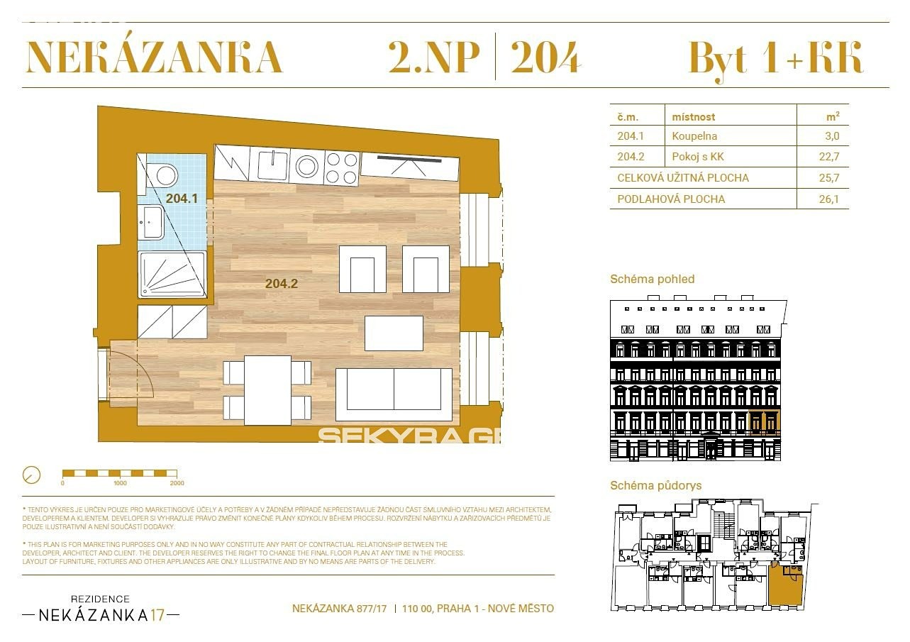 Prodej bytu 1+kk 26 m² (Podkrovní), Nekázanka, Praha 1 - Nové Město