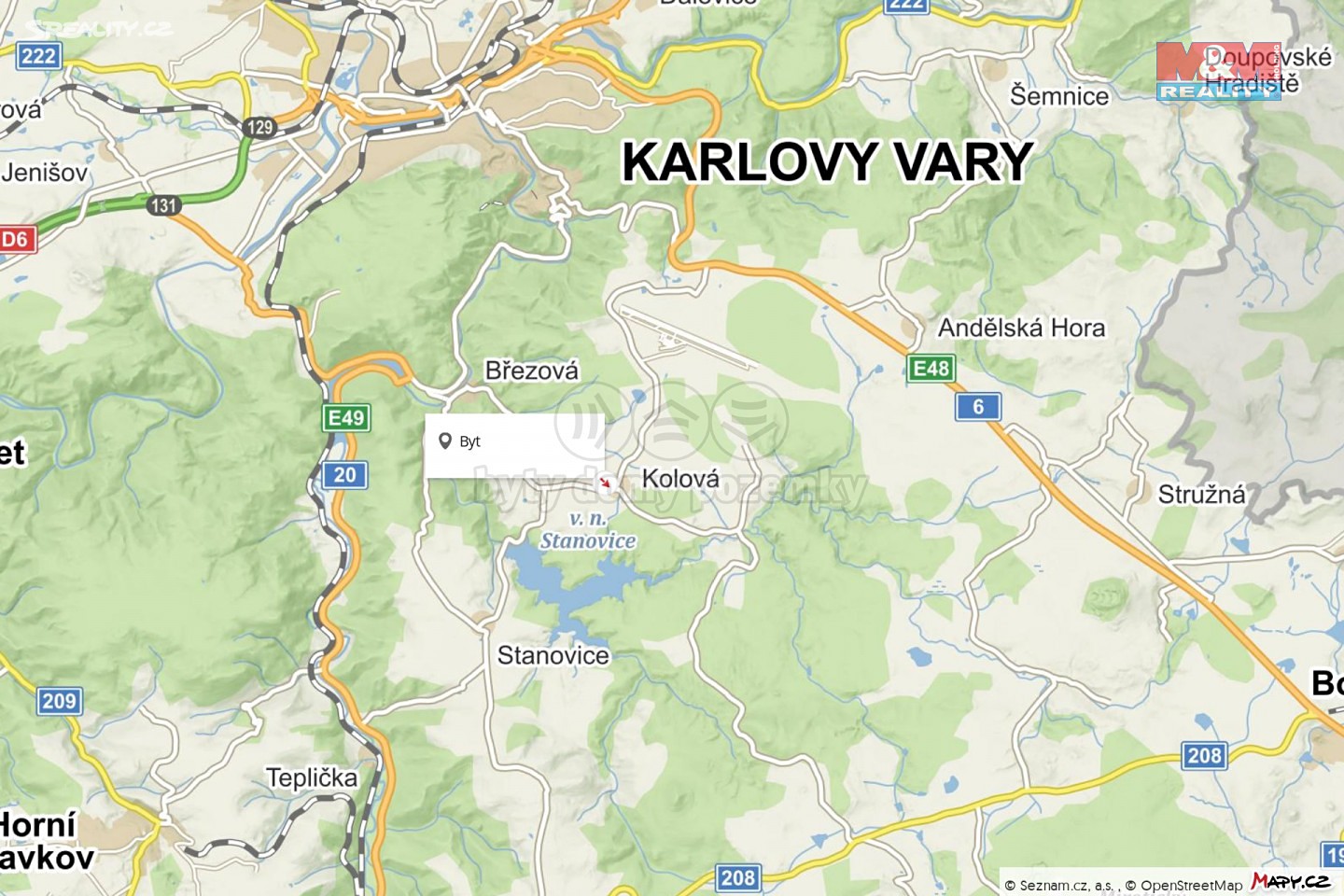 Prodej bytu 2+1 53 m², Kolová, okres Karlovy Vary