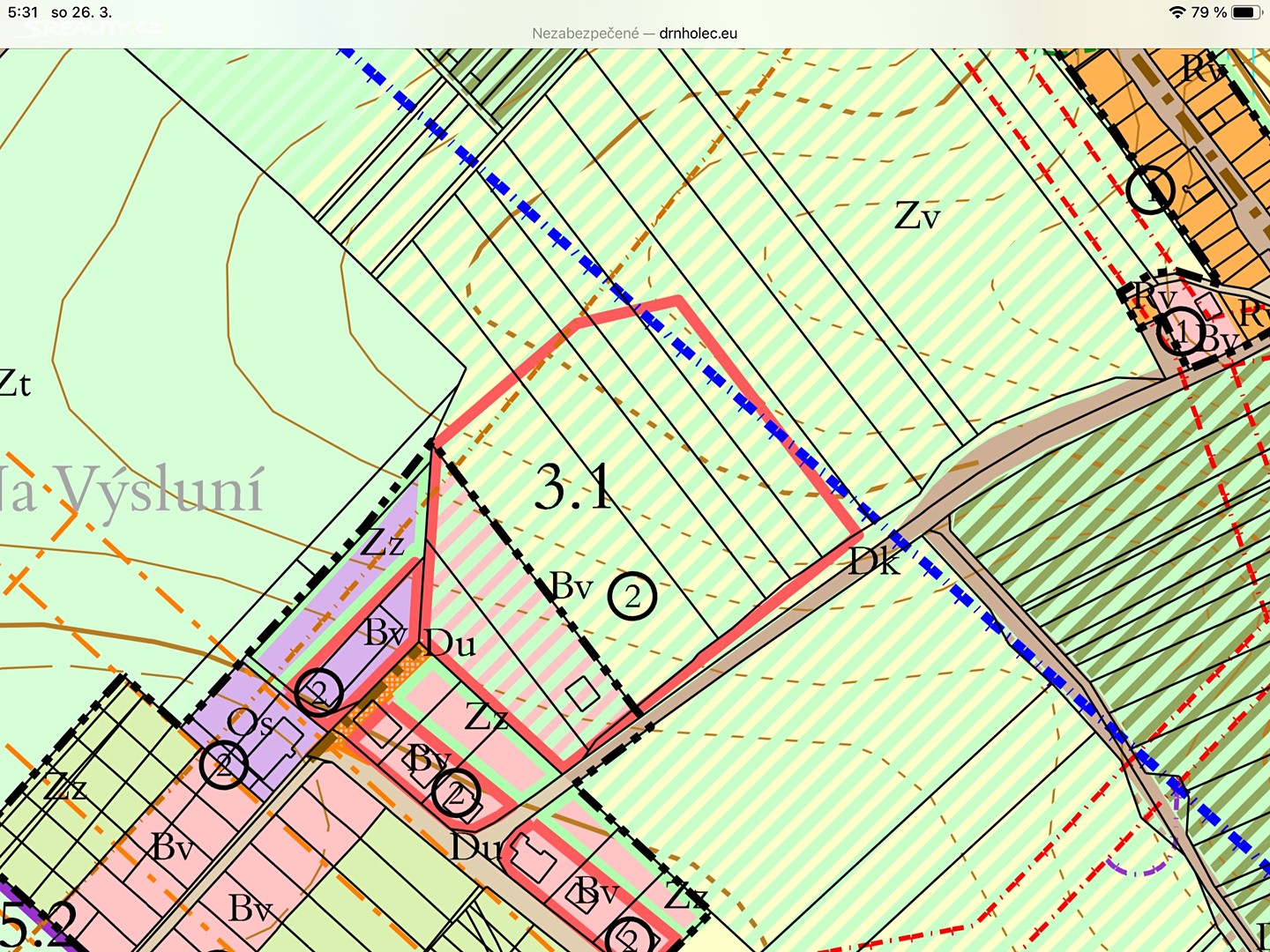 Prodej  stavebního pozemku 2 500 m², Drnholec, okres Břeclav