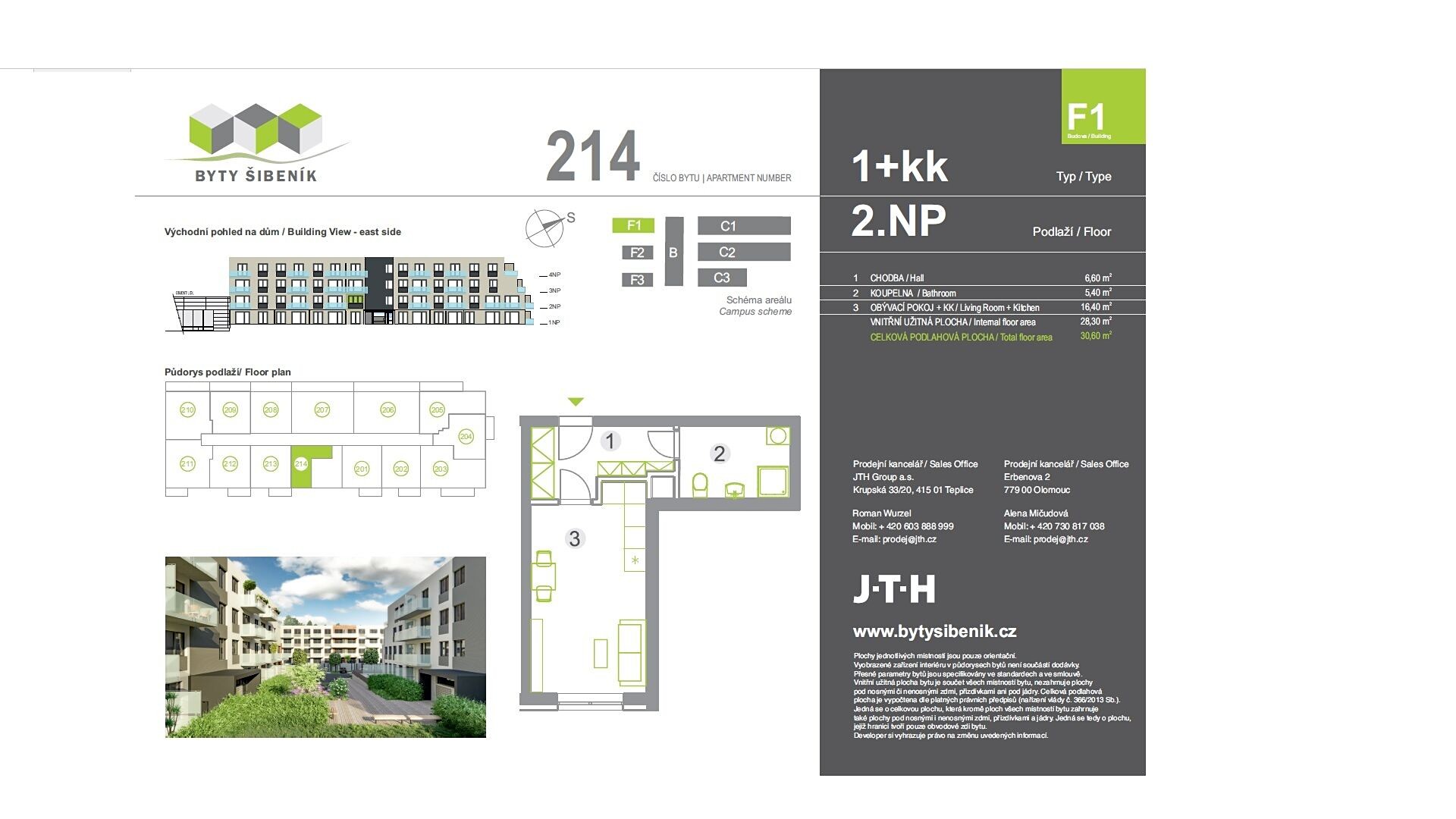 Prodej bytu 1+kk 30 m², Olomouc - Nová Ulice, okres Olomouc