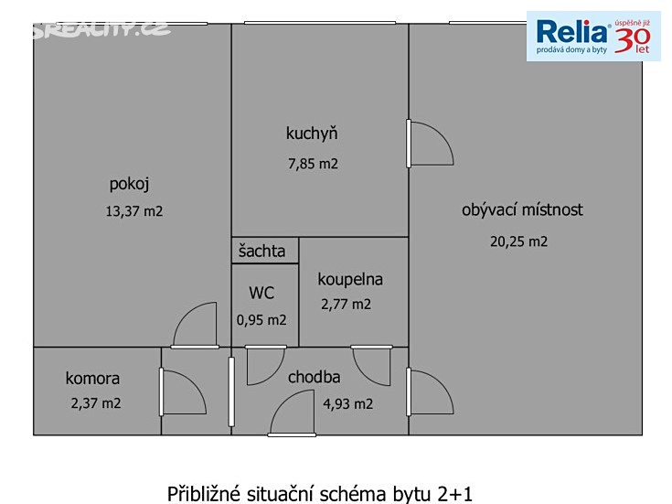 Prodej bytu 2+1 54 m², Uhelná, Hradec Králové - Slezské Předměstí