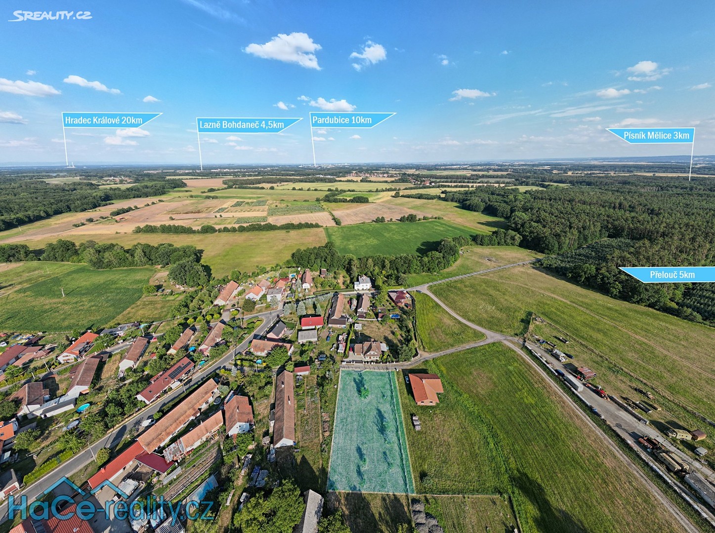 Prodej  stavebního pozemku 1 788 m², Přelovice, okres Pardubice