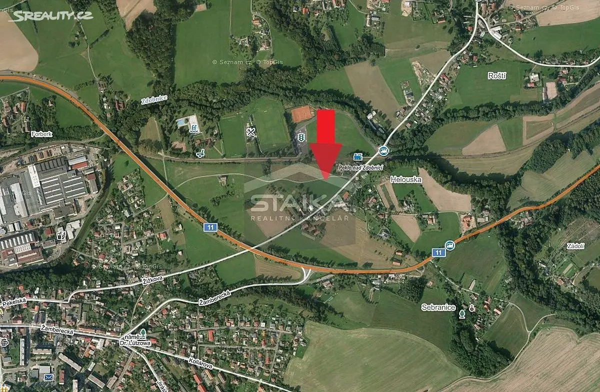 Prodej  stavebního pozemku 2 114 m², Vamberk - Merklovice, okres Rychnov nad Kněžnou