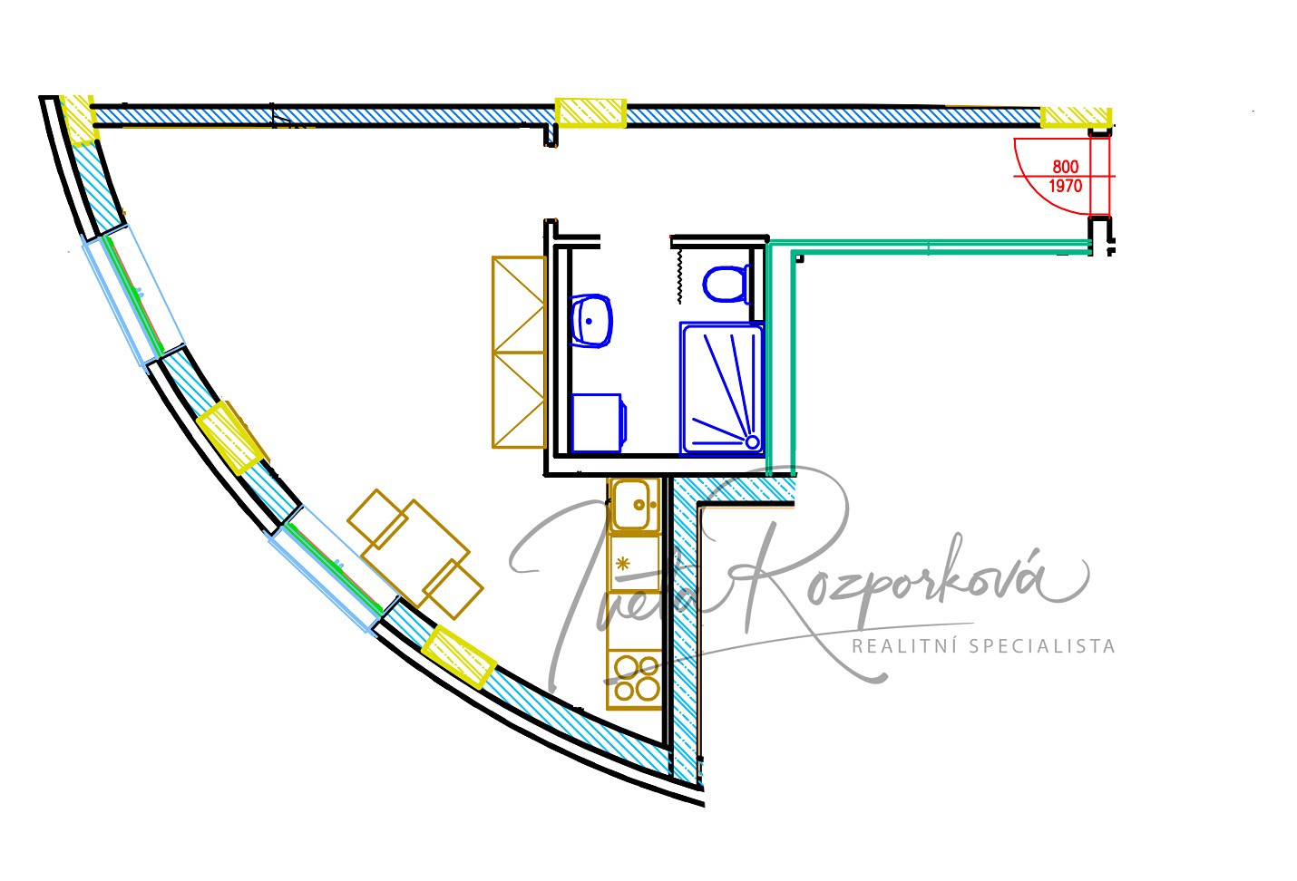 Pronájem bytu 1+kk 34 m², Sportovní, Rosice