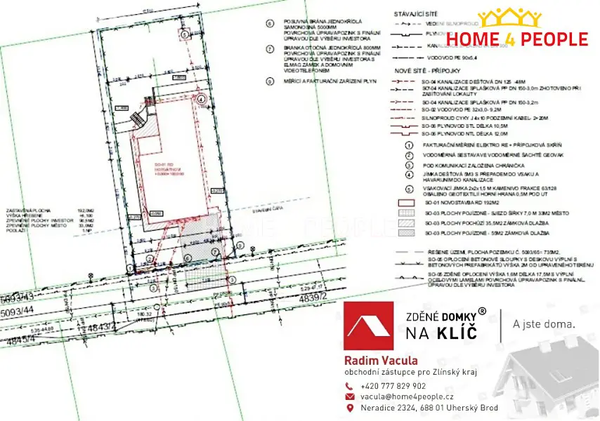 Prodej  projektu na klíč 156 m², pozemek 555 m², Bzenec, okres Hodonín